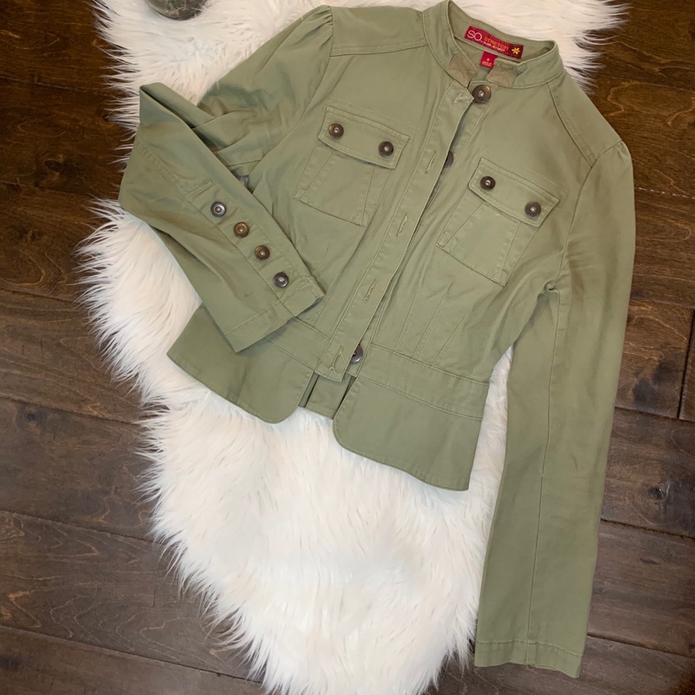 Green military jacket